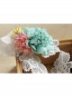 Fashion Leisure Seaside Holiday White Lace Colored Flowers Retro Hairband