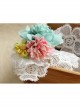 Fashion Leisure Seaside Holiday White Lace Colored Flowers Retro Hairband
