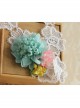 Fashion Leisure Seaside Holiday White Lace Colored Flowers Retro Hairband