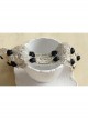 Fashion Casual Black Rose Flower Golden Lace Stretch Elastic Wide Retro Hair Band