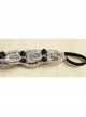 Fashion Casual Black Rose Flower Golden Lace Stretch Elastic Wide Retro Hair Band