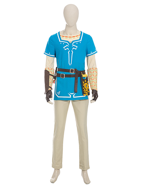 The Legend Of Zelda Link Blue Champion's Tunic Suit Halloween Cosplay Accessories Waist Belts And Waist Bags