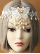 Fashion Elegant Bride Bridesmaid White Lace Butterfly Pearl Flower Female Hairband