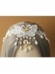 Fashion Elegant Bride Bridesmaid White Lace Butterfly Pearl Flower Female Hairband