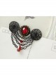 Fashion Casual Elegant Retro Red Crystal Retro Black Lace Brooch
