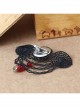 Fashion Casual Elegant Retro Red Crystal Retro Black Lace Brooch