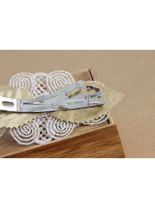 Classical Fashion Beauty Portrait Golden Lace Flower Boutique Female Handmade Hairpin