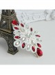 Palace Fashion Retro Baroque White Lace Ruby Handmade Female Spring Hairpin