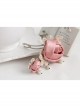 Classical Fashion Lady Pink Rose Flower Golden Lace White Pearl Handmade Hairpin