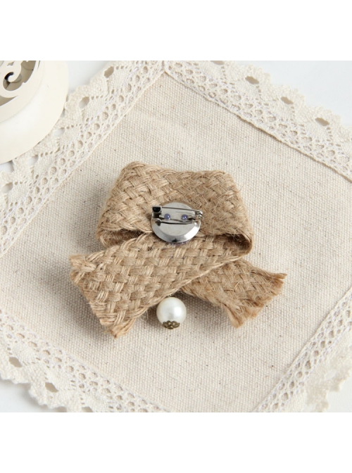 Fashion Personality Rabbit White Pearl Retro Hemp Rope Female Brooch