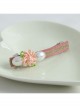 Handmade Fashion Elegant Cute Lady White Pearl Pink Flower Spring Hairpin