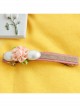 Handmade Fashion Elegant Cute Lady White Pearl Pink Flower Spring Hairpin
