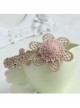 Fashion Retro Cute Elegant Handmade Golden Lace Pink Flowers Female Hairpin