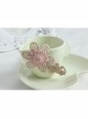 Fashion Retro Cute Elegant Handmade Golden Lace Pink Flowers Female Hairpin