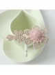 Fashion Retro Cute Elegant Handmade Golden Lace Pink Flowers Female Hairpin