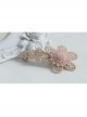Fashion Retro Cute Elegant Handmade Golden Lace Pink Flowers Female Hairpin