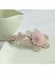 Fashion Retro Cute Elegant Handmade Golden Lace Pink Flowers Female Hairpin