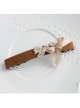 Handmade Fashion Elegant Boutique Lady Golden Lace Bow Brown Spring Hairpin