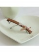 Handmade Fashion Elegant Boutique Lady Golden Lace Bow Brown Spring Hairpin