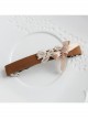 Handmade Fashion Elegant Boutique Lady Golden Lace Bow Brown Spring Hairpin