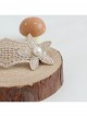 Fashion Elegant Personality White Pearl Golden Leaves Flower Lace Female Hairpin
