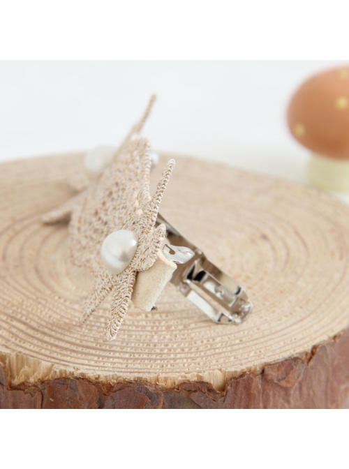 Fashion Elegant Personality White Pearl Golden Leaves Flower Lace Female Hairpin
