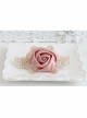 Fashion Elegant Personality Retro Golden Lace Leaves Pink Roses Female Hairpin