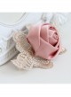 Fashion Elegant Personality Retro Golden Lace Leaves Pink Roses Female Hairpin