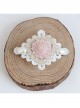 Fashion Elegant Retro Golden Lace Pink Flower Love White Pearl Lady Hairpin