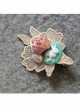 Handmade Retro Fashion Elegant Cute Rabbit Pink Rose White Pearl Golden Lace Female Hairpin