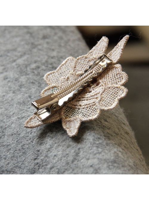 Handmade Retro Fashion Elegant Cute Rabbit Pink Rose White Pearl Golden Lace Female Hairpin