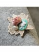 Handmade Retro Fashion Elegant Cute Rabbit Pink Rose White Pearl Golden Lace Female Hairpin