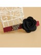 Fashion Gothic Casual Retro Christmas Tree Holiday Black Rose Handmade Red Hairpin