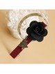 Fashion Gothic Casual Retro Christmas Tree Holiday Black Rose Handmade Red Hairpin