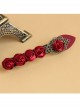 Creative Fashion Retro Personality Gothic Red Rose Festival Handmade Female Hairpin