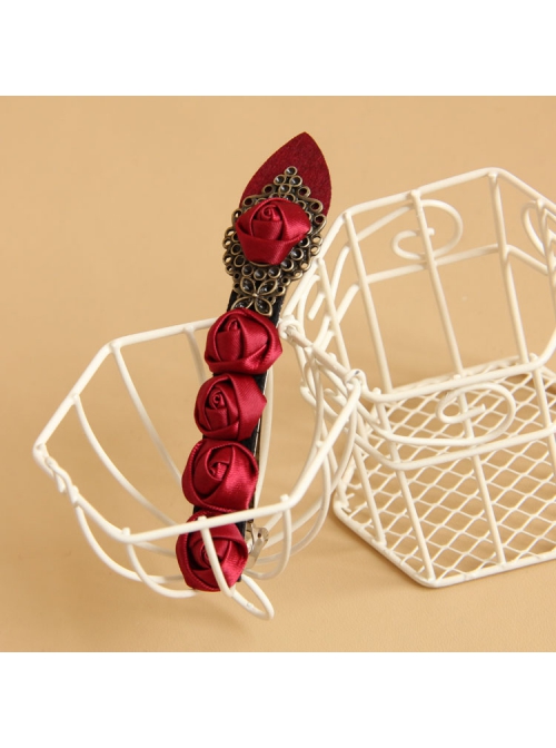 Creative Fashion Retro Personality Gothic Red Rose Festival Handmade Female Hairpin