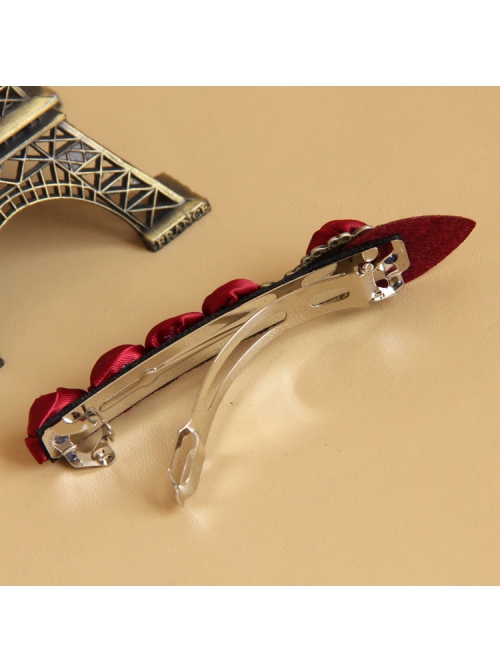 Creative Fashion Retro Personality Gothic Red Rose Festival Handmade Female Hairpin