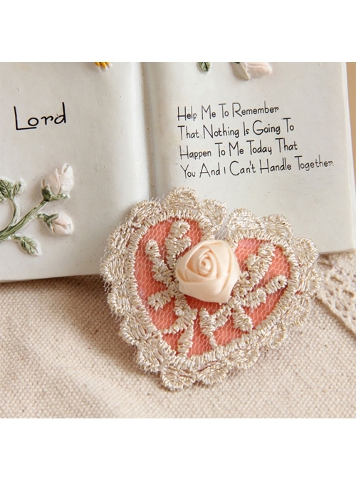 Fashion Elegant Golden Lace Pink Love Rose Flower Retro Handmade Female Hairpin