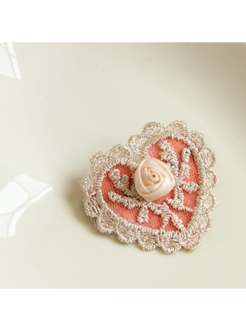 Fashion Elegant Golden Lace Pink Love Rose Flower Retro Handmade Female Hairpin
