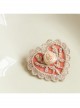 Fashion Elegant Golden Lace Pink Love Rose Flower Retro Handmade Female Hairpin