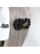 Gothic Fashion Black Fabric Flower Mask Female Handmade Retro Hairpin