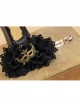 Gothic Fashion Black Fabric Flower Mask Female Handmade Retro Hairpin