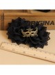 Gothic Fashion Black Fabric Flower Mask Female Handmade Retro Hairpin