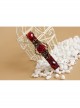 Fashion Elegant Bride Festive Red Rose Flower Gemstone Handmade Hairpin