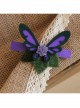 Fashion Elegant Lady Purple Flower Fabric Big Butterfly Handmade Retro Hairpin