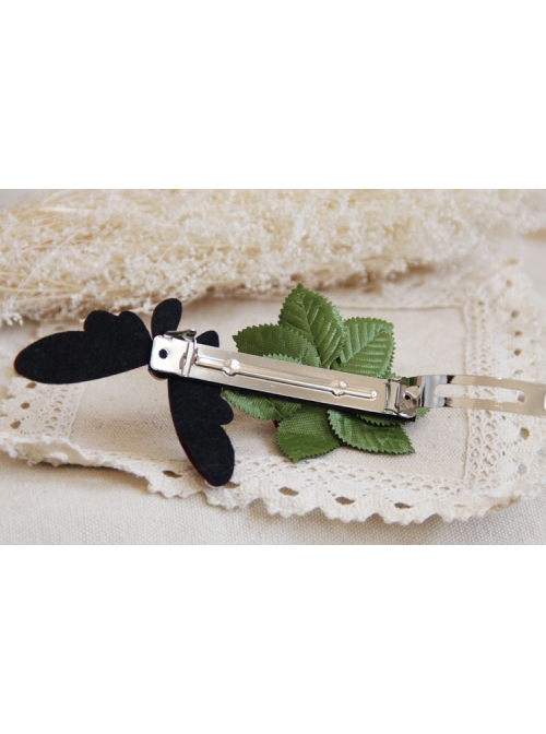 Fashion Elegant Red Rose Butterfly Gothic Vampire Retro Fabric Hairpin