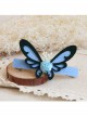Fashion Elegant Blue Flower Butterfly Fabric Handmade Palace Hairpin