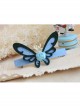 Fashion Elegant Blue Flower Butterfly Fabric Handmade Palace Hairpin