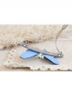 Fashion Elegant Blue Flower Butterfly Fabric Handmade Palace Hairpin