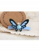 Fashion Elegant Blue Flower Butterfly Fabric Handmade Palace Hairpin
